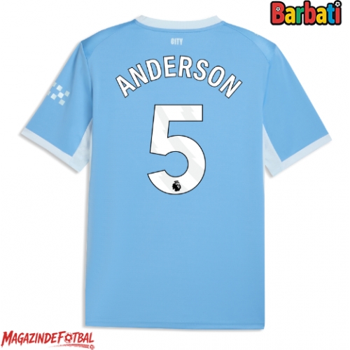 Manchester City Elliot Anderson #5 Tricou Fotbal Replică 2026-27 Barbati Acasa Manchester City Elliot Anderson #5 Tricou Fotbal Replică 2026-27 Barbati Acasa